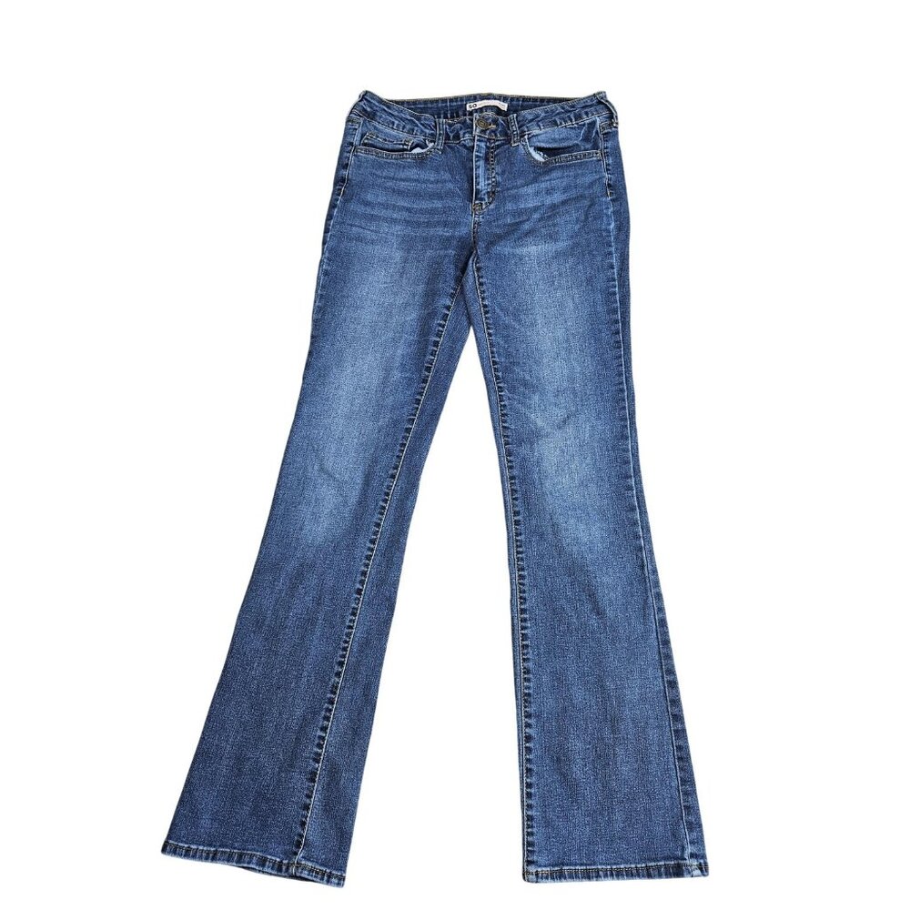 SO Bootcut Jeans Juniors 9/28W Blue Medium Wash Mid Rise Stretch Denim